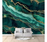 Carta da Parati Fotografica Marmo Verde Verde Design per Pareti Camera - Fotomurale Tessuto Non Tessuto Colla Non Inclusa 400x280 cm