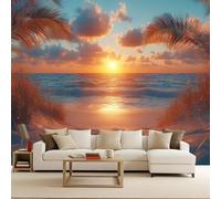Carta da Parati Fotografica Murale 300x256cm Mare Blu Spiaggia Carta da Parati Effetto 3d Paesaggio Decorazione Murale Poster da Parete per Camera da Letto per Ragazzi,Vista sul mare - TNT