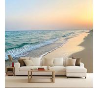 Carta da Parati Fotografica Murale 300x256cm Mare Blu Spiaggia Carta da Parati Effetto 3d Vista sul mare Decorazione Murale Poster da Parete per Camera da Letto per Ragazzi,Paesaggio - TNT