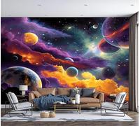 Carta Da Parati Fotografica Nebulose Pianeti E Corpi Celesti 450L×315Acm, Tessuto Di Seta Effetti 3D Murale Paesaggi Cosmici Poster Decor Da Parete Per Soggiorno Ufficio Muro Di Sfondo