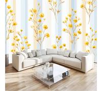 Carta da parati fotografica non tessuta Albicocca, Minimalista Retrò Squisito Floreale murales per camera da letto soggiorno TV corridoio salotto - 250 x 175 cm