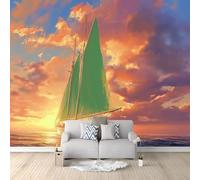 Carta da parati fotografica non tessuta Colore, Bellissimo Il Mare Le Nuvole Le Barche A Vela murales per camera da letto soggiorno TV corridoio salotto - 250 x 175 cm