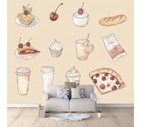 Carta Da Parati Fotografica non tessuto Pizza Murale alla Soggiorno Camera Decorazione da Muro XXL Poster Gigante Design Carta per pareti Pizza Torta Gelato 500 × 280 cm