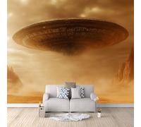 Carta Da Parati Fotografica non tessuto Ufo Murale alla Soggiorno Camera Decorazione da Muro XXL Poster Gigante Design Carta per pareti UFO Del Deserto Di Fantascienza 500 x 280 cm