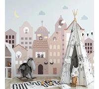 Carta da parati fotografica personalizzata 3D dipinta a mano,cartone animato,casa,animale,ragazzi e ragazze,camera da letto,decorazione murale per la stanza dei bambini 300cm(W)×210cm(H)