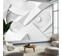 Carta da parati fotografica semplice geometrica a righe 450 x 315 cm (larghezza x altezza), colore bianco, carta da parati moderna da parete, per soggiorno, camera da letto, cameretta dei bambini