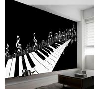 Carta da parati Fotografica Semplicità, Musica Tasti Del Pianoforte Motivo Panoramico Murale - 250 x 175 cm Effetto 3D Carta da parati decorazione interna per Soggiorno Camera Ristorante