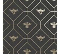 Carta Da Parati Geometrica Frammenti Trellis Fiori Animali Api Glitter Metallico