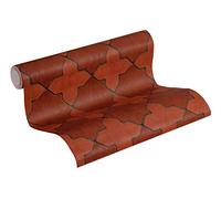 Carta Da Parati Geometrica New Walls Finca Home A.S. Création Carta da parati tessuto non tessuto 10.05 m x 0.53 m Rosso Grigio Nero Prodotto in Germania 374211 37421-1