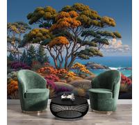 Carta Da Parati Giallo-Verde Foresta Di Yangmei Effetto 3D 400X280Cm Fotomurale Cucina Murales Xxl Poster Gigante Design Casa Isola Di Vancouver Per Soggiorno Camera Da Letto Corridoio Sala Da Pranzo