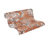 Carta Da Parati Giungla Daniel Hechter 6 A.S. Création Carta da parati tessuto non tessuto 10.05 m x 0.53 m Arancione Bianco Marrone Prodotto in Germania 375204 37520-4