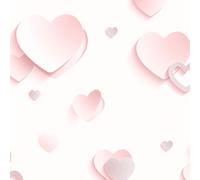 Carta Da Parati Glitter 3D Cuori Rosa - Muriva J92603 Nuovo