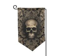 Carta da parati gotica con teschio bandiere da giardino verticale su entrambi i lati bandiera della casa 30,5 x 45,7 cm bandiera stagionale primavera estate festa fattoria cortile decorazione da