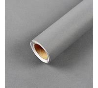 Carta da parati grigia rimovibile e moderna carta da parati a contatto, autoadesiva, strutturata, decorativa, per bagno, cucina, armadio, 44,5 cm x 400 cm, colore: grigio