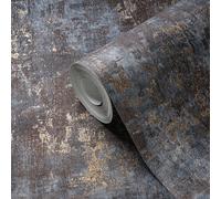 Cemento Pietra Parati 39670-1 Blu Industriale Oro Metallico Vinile AS Creation
