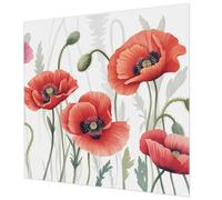 Carta da Parati in Fliselina 250x250cm Colla Inclusa per Soggiorno e Camera da letto Decorazione da Muro Facile da Pulire Stampa di Alta Qualità Montaggio Murale - papaveri rossi