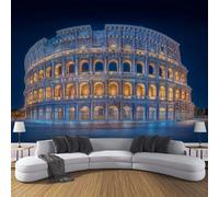 Carta da Parati in Non Tessuto 300×210cm Colosseo Murale Antico Punto Riferimento Europeo XXL Fotografica Wallpaper Per Soggiorno Camera Letto Sala Ufficio Decorazione Blu