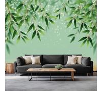 Carta da parati in stile cinese con foglie di bambù e granelli di sabbia, per camera da letto, soggiorno, divano, sfondo TV, 200 x 140 cm, decorazione da parete