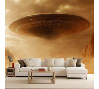Carta da Parati in Tessuto Non Tessuto 300x210 cm 3D Deserto Tempesta Astronave Murale Moderna Fotografica Wallpaper Opaco Impermeabile Per Soggiorno Camera Letto Sala Ufficio Decorazione