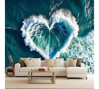 Carta da Parati in Tessuto Non Tessuto 350x256 cm 3D Mare Onde Oceano Tempesta Paesaggio Murale Moderna Fotografica Wallpaper Opaco Impermeabile Per Soggiorno Camera Letto Sala Ufficio Decorazione