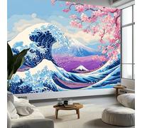 Carta da parati in tessuto non tessuto anime giapponese Sakura Onda 350x256 cm Carta da Parati Panoramica Blu Chiaro, Foto Murali per Soggiorno Camera Da Letto Bambini Decorazione Sfondo TV Ristorante