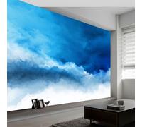 Carta da parati in tessuto non tessuto, arte astratta, facile da applicare, decorazione da parete con onde effetto nebbia su misura, per soggiorno, camera da letto, bambini, ristorante, 350 x 256 cm