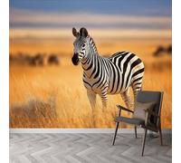 Carta da parati in tessuto non tessuto con motivo a zebra, sfoderabile, paesaggio naturale, cameretta dei bambini, soggiorno, camera da letto, sala giochi, moderna decorazione da parete, 500 x 280 cm