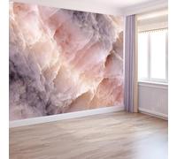 Carta da parati in tessuto non tessuto Sogno Natura Marmo Onda 400x280 cm Carta da Parati Panoramica Rosa Foto Murali per Soggiorno Camera Da Letto Bambini Decorazione Sfondo TV Ristorante Parete