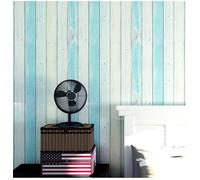 Carta da parati in tessuto non tessuto stile mediterraneo 53 * 950cm per soggiorno camera da letto con venature del legno strisce verticali blu azzurro chiaro 53 * 950cm