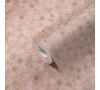 Carta Da Parati In Velo Con Motivo Floreale Vintage - Rosa, Bianco, Blu