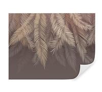 Carta da parati jungle, tropicali, fotomurali premium 310x210 cm, stile 3D giungla, tropici, palme, foglie, alberi, pietra, carta da parati 3d per camera letto, soggiorno, marrone u48556v1