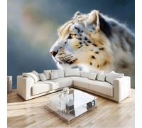 Carta da parati Leopardo delle nevi Animale Fantasy Fotomurali in TNT Murale alla Moda Decorazione da Muro Panoramico Poster Design Carta per pareti 350 x 256 cm Fotomurale Ornamento