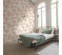 Carta Da Parati Lola Paris Foglia Di Palma Crema/Rosa 36919-3 Metallico Esotico