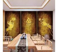 Carta Da Parati Lotus Bergamotto Thailandia Salone Di Bellezza Tailandese Buddha Hall Murale Carta Da Parati Zen Buddista Decorativo In Stil Carta Da Parati Moderna 3D Fotomurali Spiaggia-250cm×170cm