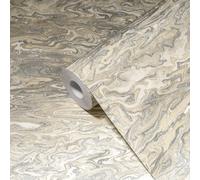 Carta Da Parati Marmorizzata Effetto Marmo - Bianco, Beige, Crema