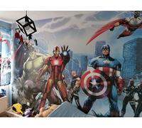 Carta Da Parati Marvel Per Bambini Camera Avengers Foto Murale Premium Blu