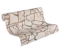 Carta Da Parati Mattoni Elements A.S. Création Carta da parati tessuto non tessuto 10.05 m x 0.53 m Beige Grigio Marrone Prodotto in Germania 927323 9273-23