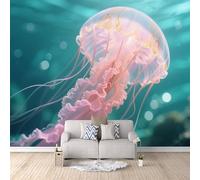 Carta da Parati Medusa Carta per pareti Camera da Letto Medusa Rosa Dell'oceano Da Sogno Fotomurali Decorazione Murale Moderna Poster Giganti da Parete XXL Camera da letto 300×210cm
