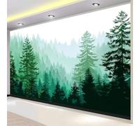 Carta Da Parati Minimalista A Base Vegetale, Murale Gradiente Foresta 200 X 140 Cm Adesivo Decorativo Da Parete Carta Da Parati Per Bambini Adolescenti - Non Tessuto Murale Verde Per Soggiorno Bagno