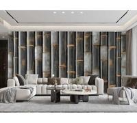 Carta Da Parati Moda Grigio Verticale Bambù Arte Texture Vernice Roccia Pittura TV Divano Sfondo Muro Camera Da Letto Soggiorno Studio Murale,3D,430x300cm