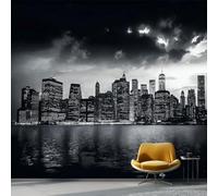 Carta da parati Modello Di Città 250 x 175 cm, Stile Moderno Poster Foto Murale Carta da Parati Decorazione Parete Soggiorno Camera da Letto Ufficio Cameretta per Bambin, Nero