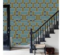 Carta Da Parati Moderna 368x254cm （Larghezza x Altezza）Ruban de panier Fotomural Grille de blocs Decorazione da Muro XXL Poster Gigante Design Carta per pareti,non autoadesiva,traspirante