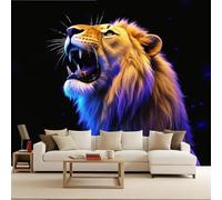 Carta Da Parati Moderna 3d leone Wallpaper For Living Room Natura selvaggia degli animali 300x256cm Murale moderno arte murale decorativo poster wallpaper gigante camera bambini salotto