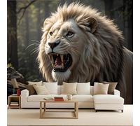 Carta Da Parati Moderna 3d leone Wallpaper For Living Room Natura selvaggia e misteriosa 450x315cm Murale moderno arte murale decorativo poster wallpaper gigante camera bambini salotto