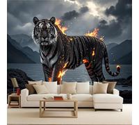 Carta Da Parati Moderna 3d tigre Wallpaper For Living Room Natura selvaggia e misteriosa 300x210cm Murale moderno arte murale decorativo poster wallpaper gigante camera bambini salotto