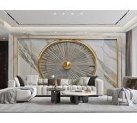 Carta Da Parati Moderna E Minimalista Cornice Dorata Moda Marmo Collage Ardesia Divano TV Sfondo Muro Carta Da Parati Soggiorno Camera Da Letto Sala Da Pranzo Murale,3D,250x175 Cm