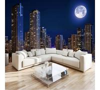 Carta Da Parati Moderno 300 x 210 cm, Grattacielo Città Architettura moda carta da parati non tessuta, Blu Scuro Murale Soggiorno Camera Da Letto Sala Ufficio Cucina Camera dei Bambini