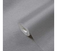 Carta Da Parati Monocromatica In Struttura Tessile, Opaca - Grigio