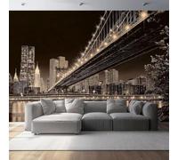 Carta da parati Motivo Di Scena Notturna In Città 350 x 256 cm Decorazione murale moderna, Stile Moderno decorativo per camera da letto soggiorno cameretta dei bambini, Abbronzatura