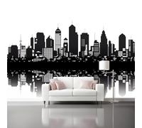 Carta da Parati Murale 200 x 140 cm - Moderno Semplice Architettura Urbana Carta da Parati Non Tessuta, Bianco Nero Murale per Soggiorno Camera da Letto Bambini Decorazione Della Parete